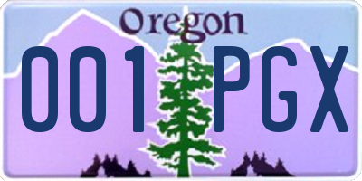 OR license plate 001PGX