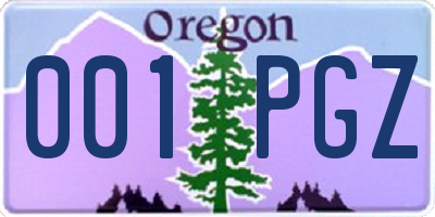 OR license plate 001PGZ