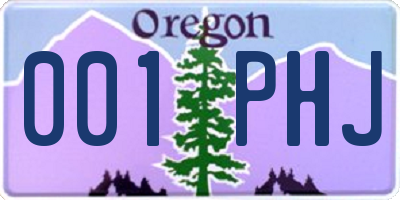 OR license plate 001PHJ