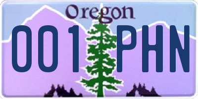 OR license plate 001PHN
