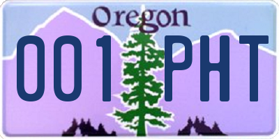 OR license plate 001PHT