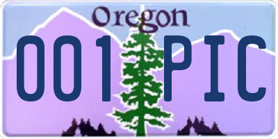 OR license plate 001PIC