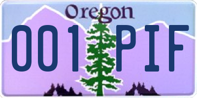 OR license plate 001PIF