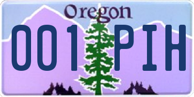 OR license plate 001PIH