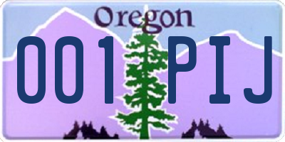 OR license plate 001PIJ