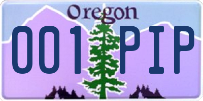 OR license plate 001PIP