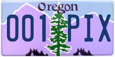 OR license plate 001PIX