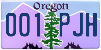 OR license plate 001PJH