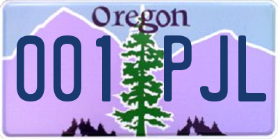 OR license plate 001PJL