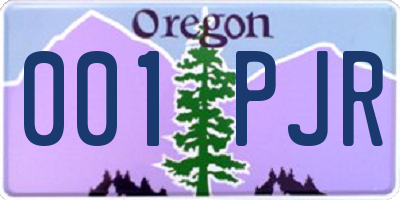 OR license plate 001PJR