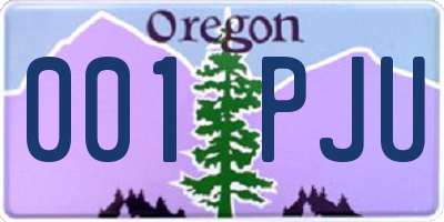 OR license plate 001PJU