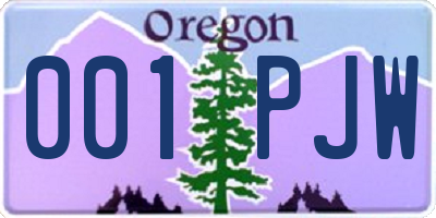 OR license plate 001PJW