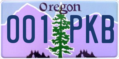 OR license plate 001PKB