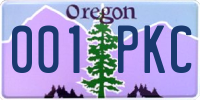 OR license plate 001PKC