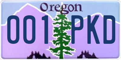 OR license plate 001PKD