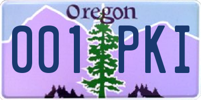 OR license plate 001PKI