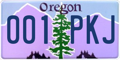 OR license plate 001PKJ