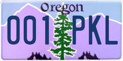 OR license plate 001PKL