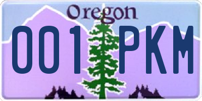 OR license plate 001PKM