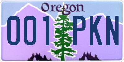 OR license plate 001PKN