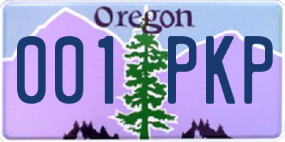 OR license plate 001PKP