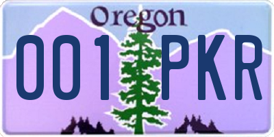 OR license plate 001PKR