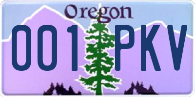 OR license plate 001PKV