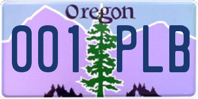 OR license plate 001PLB