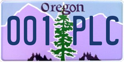 OR license plate 001PLC