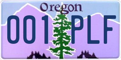 OR license plate 001PLF