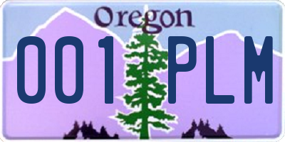 OR license plate 001PLM