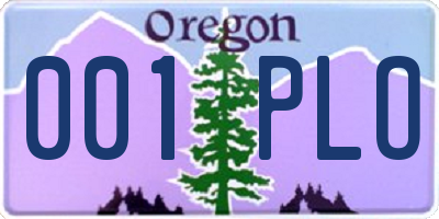 OR license plate 001PLO