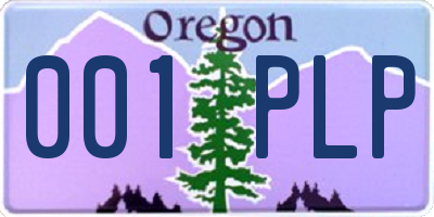 OR license plate 001PLP