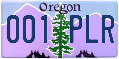 OR license plate 001PLR