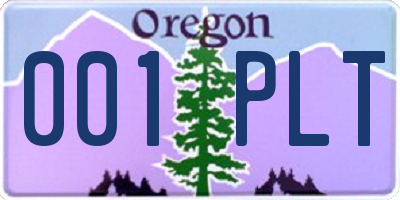 OR license plate 001PLT