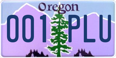 OR license plate 001PLU