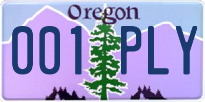 OR license plate 001PLY