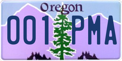 OR license plate 001PMA