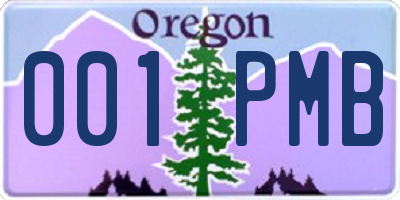 OR license plate 001PMB