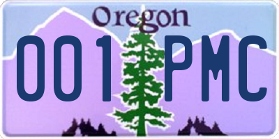 OR license plate 001PMC