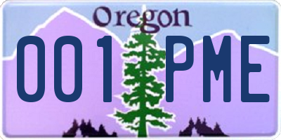 OR license plate 001PME