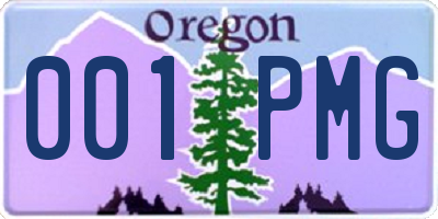 OR license plate 001PMG