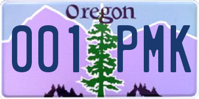 OR license plate 001PMK