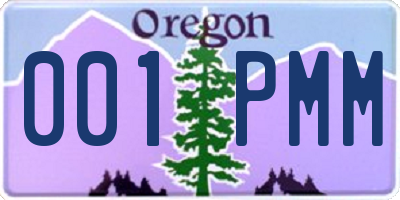 OR license plate 001PMM