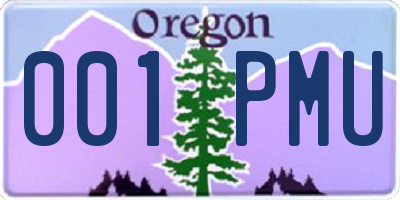 OR license plate 001PMU