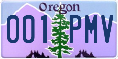 OR license plate 001PMV