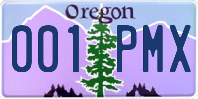 OR license plate 001PMX