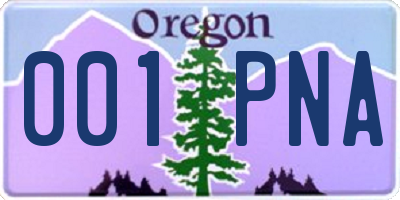 OR license plate 001PNA