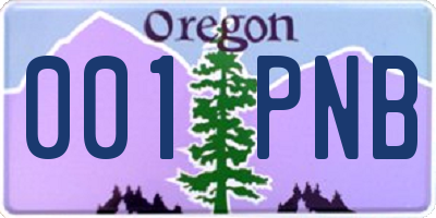 OR license plate 001PNB