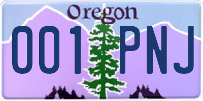 OR license plate 001PNJ